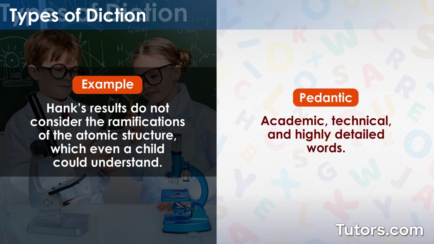 Pedantic diction Pedantic diction