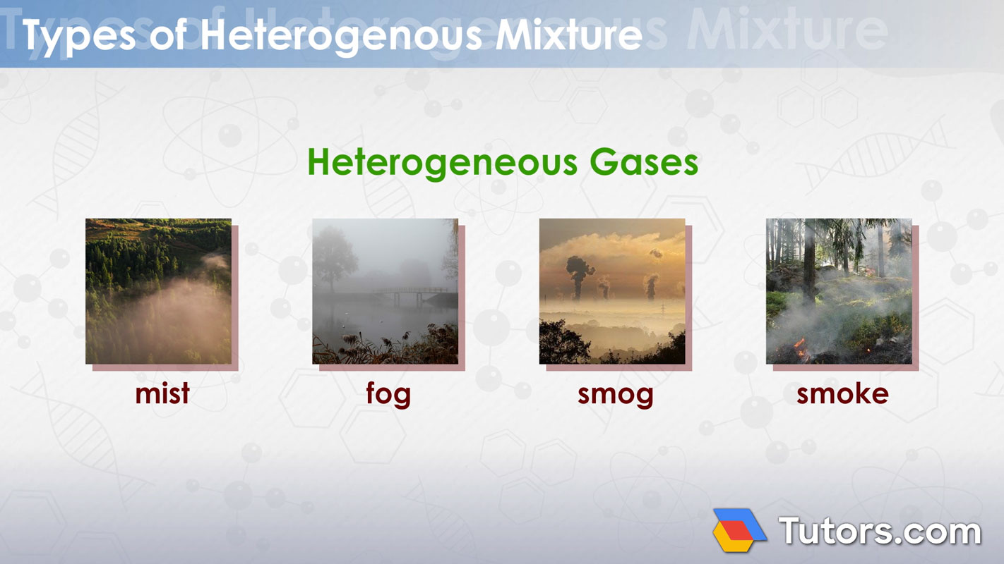 Heterogeneous mixtures - gas examples Heterogeneous mixtures - gas examples