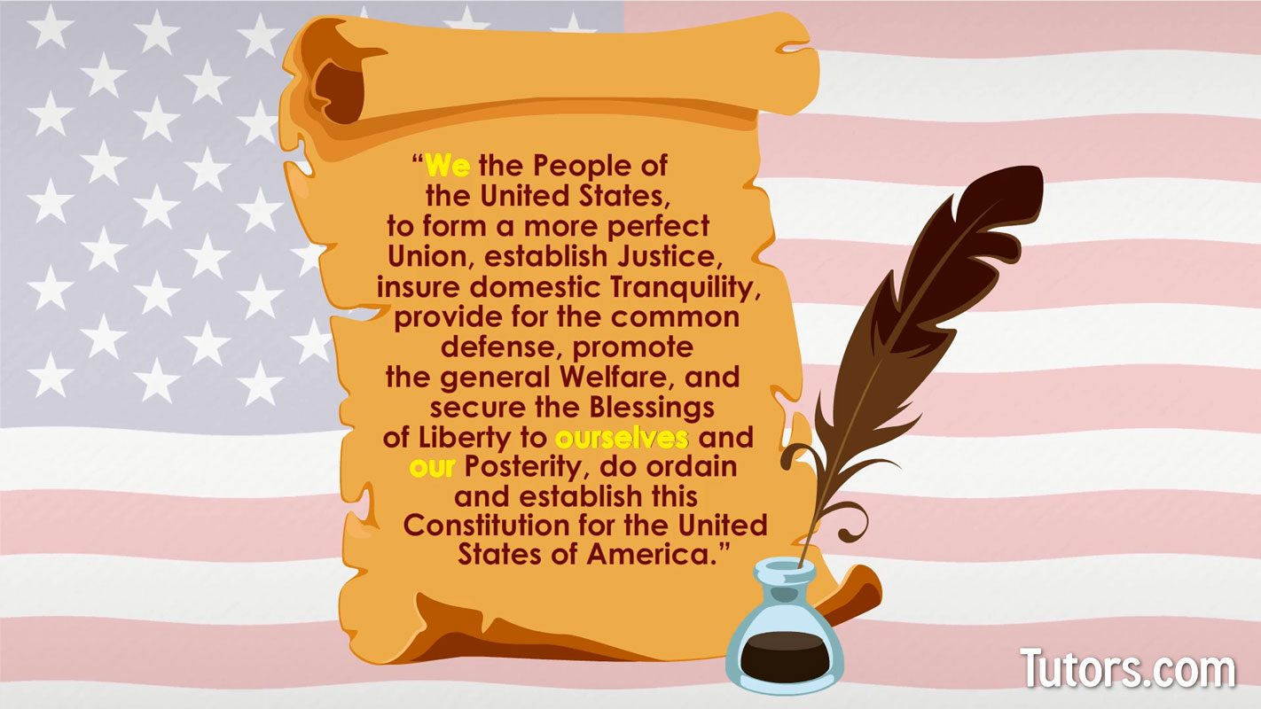 Preamble of us constitution - first person example Preamble of us constitution - first person example
