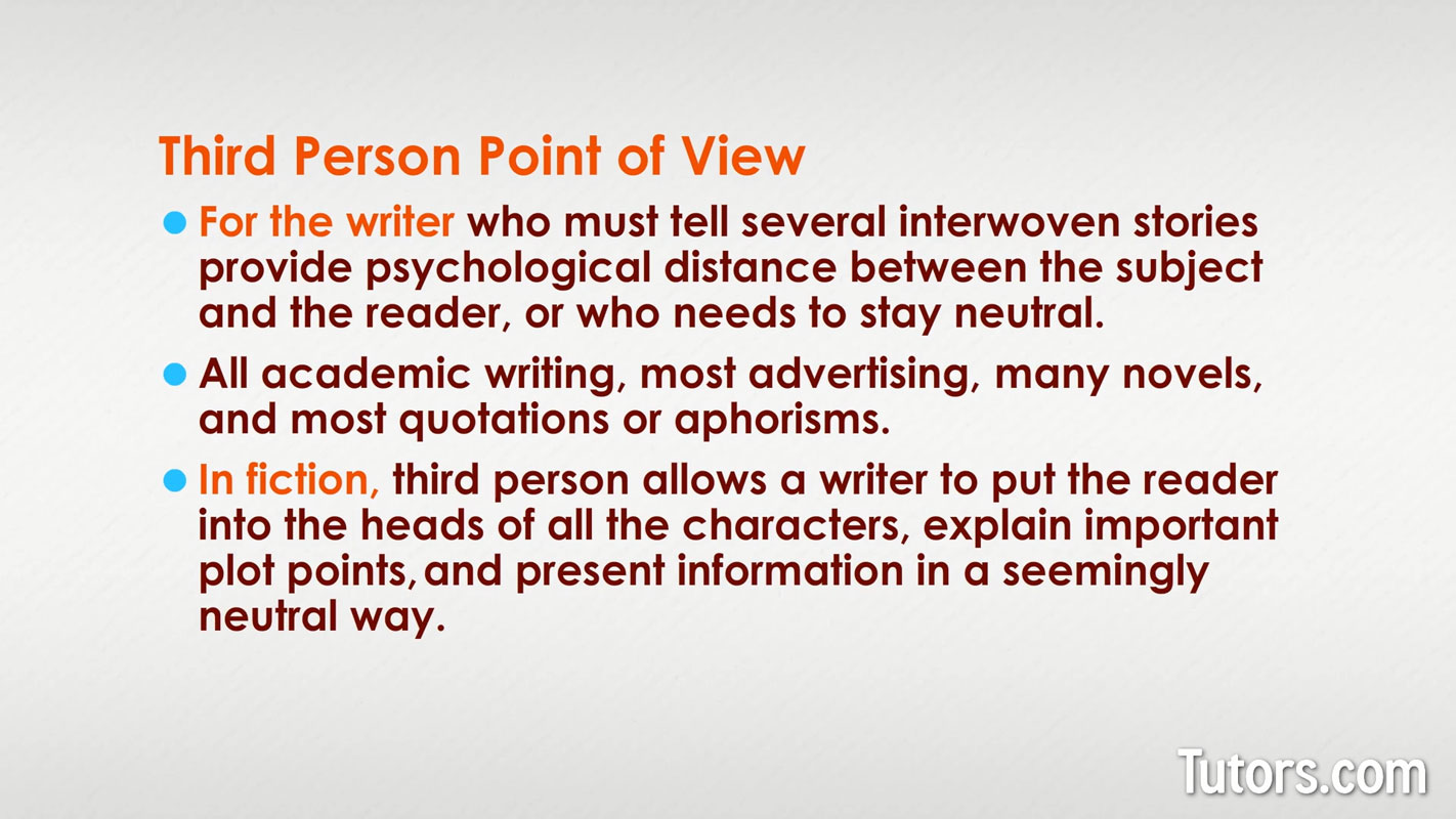 Third person point of view Third person point of view