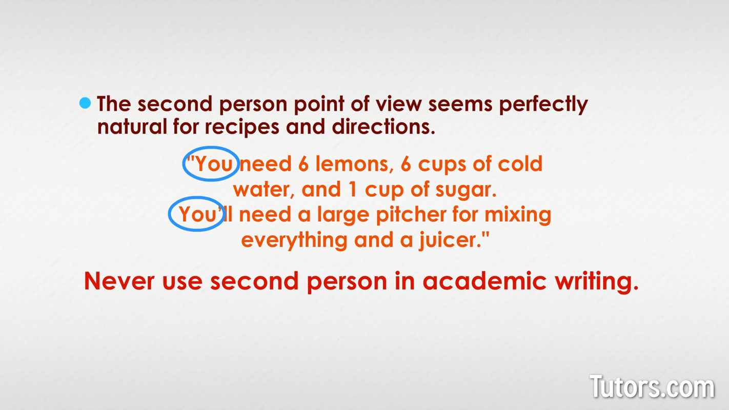Using second person point of view Using second person point of view